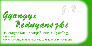 gyongyi mednyanszki business card